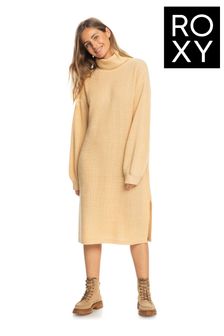 Бежевый цвет С длинными рукавами женское трикотажное платье Roxy (C04195) | €42