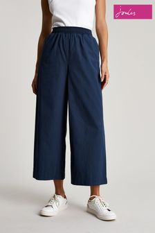 Joules Blue Lindale Pull On Culotte Trousers (C04323) | €63