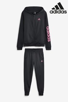 adidas Black/Pink Sportswear Linear Tracksuit (C04338) | 297 QAR