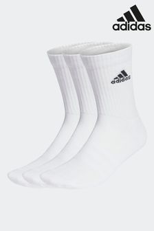 adidas White Cushioned Crew Socks 3 Pairs (C04675) | 59 QAR