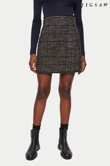 Jigsaw Black Broken Check Mini Skirt (C04681) | 76 €
