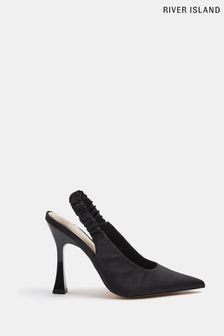 River Island Ruched Back Black Courts (C04828) | €22