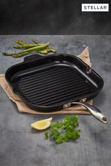 Stellar Grey 28cm Cast Aluminium Grill Pan (C05052) | €104