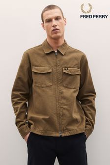 Fred Perry Caramel Brown Heavy Twill Overshirt (C05138) | $231