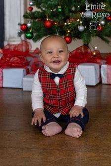 Emile Et Rose Shirt Trousers And Tartan Waistcoat Christmas Set (C05155) | NT$2,380 - NT$2,520