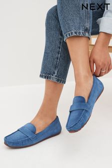 Blue Regular/Wide Fit Forever Comfort® Leather Driver Shoes (C05256) | €20