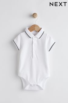 White Baby Polo Shirt Bodysuit (C05380) | 7 € - 9 €