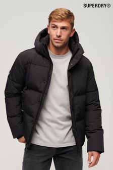 Superdry Black Hooded Box Quilt Puffer Jacket (C05473) | SGD 232