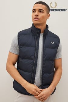Fred Perry Navy Insulated Padded Gilet (C05576) | $214