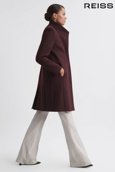 Ягодный - Пальто средней длины с добавлением шерсти Reiss Mia (C05822) | €515