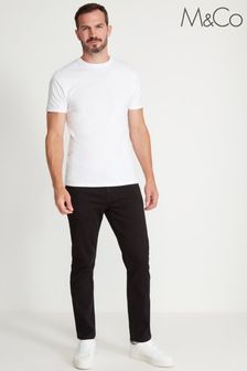 M&Co Slim Fit Twill Black Trousers (C05879) | 43 €