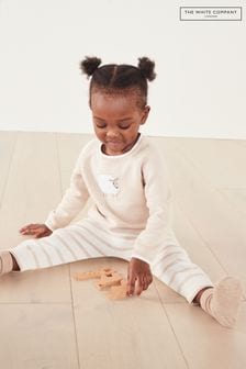 The White Company Baby-Pullover mit flauschigem Schaf und Leggings im Set, Rosa (C05880) | 32 €