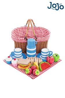 JoJo Maman Bébé Picnic Basket with Wooden Food (C05924) | €52