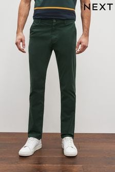 Green Slim Stretch Chino Trousers (C05982) | €14