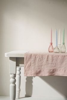 Truly Blush Pink Hem Linen Table Cloth (C06276) | €158