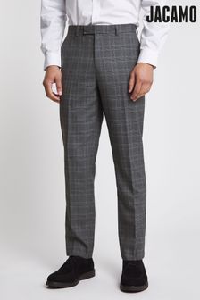 Siva karirasta moška obleka Jacamo Pow: hlače (C06374) | €27