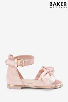 Baker by Ted Baker Pink Satin Bow Sandals (C06932) | TRY 831