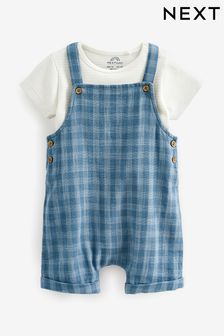 Blue 2 Piece Baby Dungarees and Bodysuit Set (0mths-2yrs) (C07073) | €12 - €14