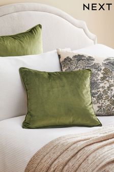 Olive Green 43 x 43cm Matte Velvet Cushion (C07160) | OMR3