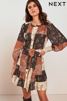 Robe mini-robe à taille nouée (C07199) | €18