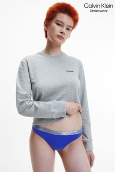 Niebieskie thongi bawełniane Calvin Klein Radiant (C07680) | 45 zł