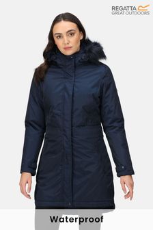 Regatta Blue Lyanna Longline Waterproof Insulated Jacket (C07810) | €61
