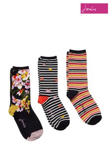 Joules Blue Excellent Everyday ECOVERO™ Socks 3 Pack (C07853) | €22.50