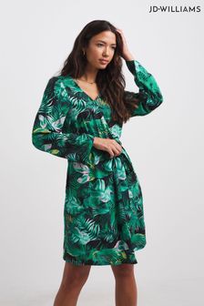 JD Williams Green Floral Tropical Robe (C07864) | €36