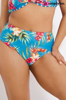 Simply Be Floral Blue Print Mix And Match High Waist Bikini Bottoms (C07979) | 16 €