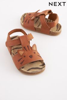 Tan Brown Tiger Standard Fit (F) Corkbed Comfort Sandals (C08043) | $29 - $34