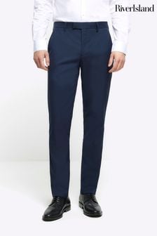 River Island Blue Twill Trousers (C08122) | OMR18