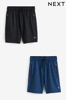 Black/Navy Blue 2 Pack Lightweight Sport Shorts (6-17yrs) (C08267) | $24 - $39