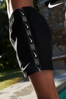 Black - Nike 4 Inch Volley Logo Tape Swim Shorts (C08380) | kr420