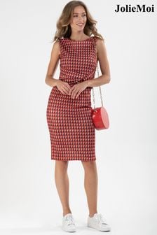 Jolie Moi Red Roll Collar Sleeveless Shift Dress (C08429) | €38