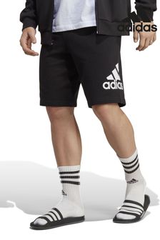 adidas Black Essentials Big Logo French Terry Shorts (C08434) | $40