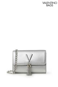 Valentino Bags Silver Divina Cross-Body Chain Tassel Bag (C08591) | $109