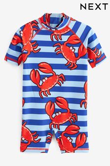 Blue Stripe Crabs Sunsafe All-In-One Swimsuit (3mths-7yrs) (C08704) | $18 - $24