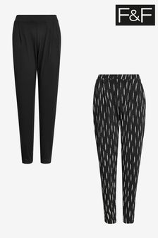 F&F Black Jersey Trousers 2 Pack (C08729) | €33