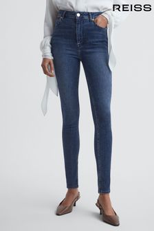 Reiss Ink Garcia Contour High Rise Skinny Jeans (C08798) | $206