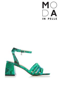 Moda In Pelle Green Flared Block Heel With 4 Vamp Straps (C08881) | ₪ 373