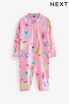 Pink Unicorn Long Sleeve, Longer Leg Sunsafe Swimsuit (3mths-7yrs) (C09193) | 91 zł - 103 zł