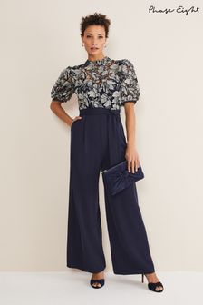 Phase Eight Blue Caitlyn Lace Jumpsuit (C09433) | €95