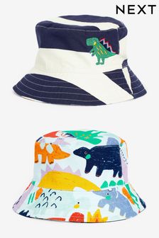 Dino Print Reversible Bucket Hat (3mths-16yrs) (C09446) | €7 - €8