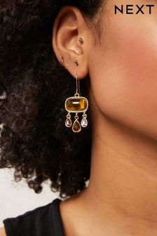 Gold Tone Cluster Drop Earrings (C09459) | 421 UAH