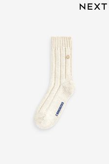 Cream Birkenstock Womens Cotton Twist Cream Socks (C09537) | €18.50