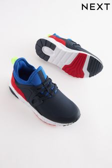Navy Blue/Red Elastic Lace Trainers (C09622) | R457 - R604