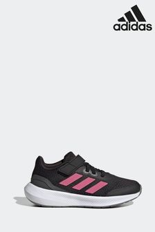 adidas Black/Pink Sportswear Runfalcon 3.0 Elastic Lace Top Strap Trainers (C09655) | €38