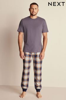 Grey Check Motionflex Cosy Cuffed Pyjamas Set (C09979) | 139 QAR