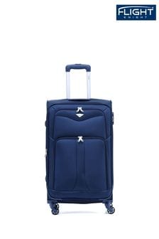 أزرق داكن - حقيبة سفر متوسطة الحجم ناعمة خفيفة 4 عجلات من Flight Knight (C10123) | 297 ر.ق