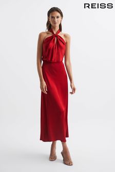 Reiss Red Lornie Halter Maxi Dress (C10172) | 2,235 zł